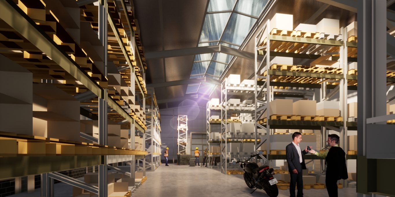 Entwurf Lagerhalle Architektur-Entwurf für einen Lagerhallenneubau